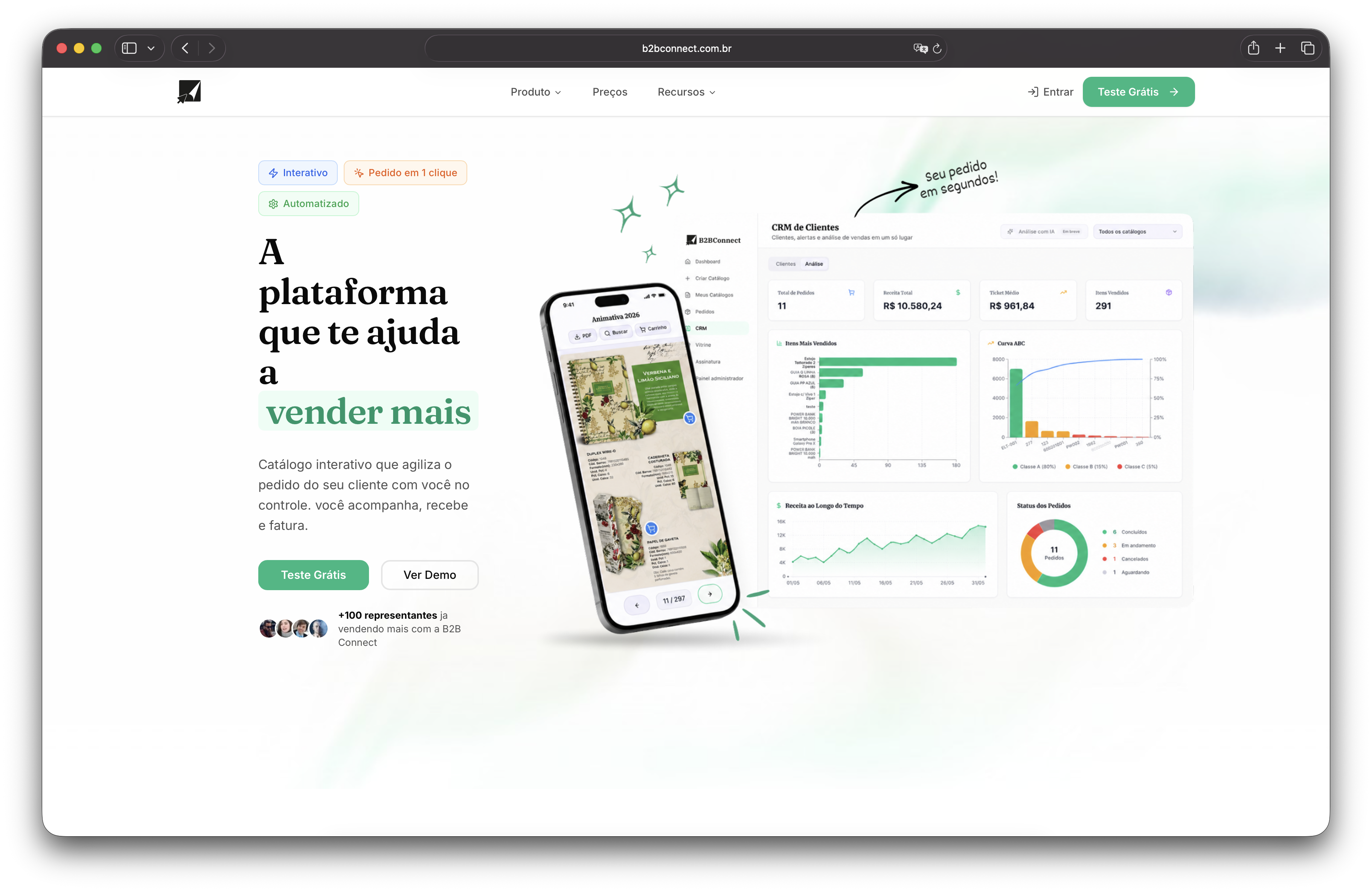 Capa do b2bconnect: catálogo digital navegável para representantes B2B